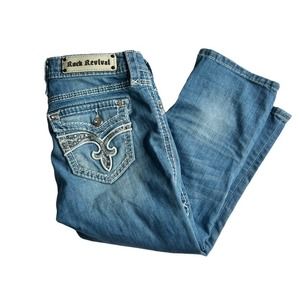 Rock Revival Bambi 28 Light Wash Capris